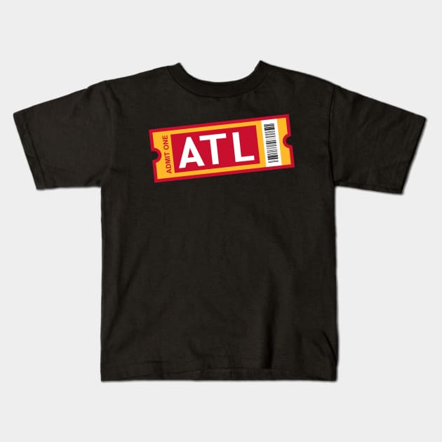 ATL Bball Ticket Kids T-Shirt by CasualGraphic